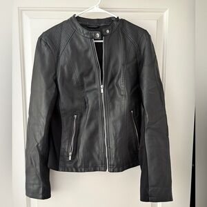 Black Faux Leather Moto Jacket